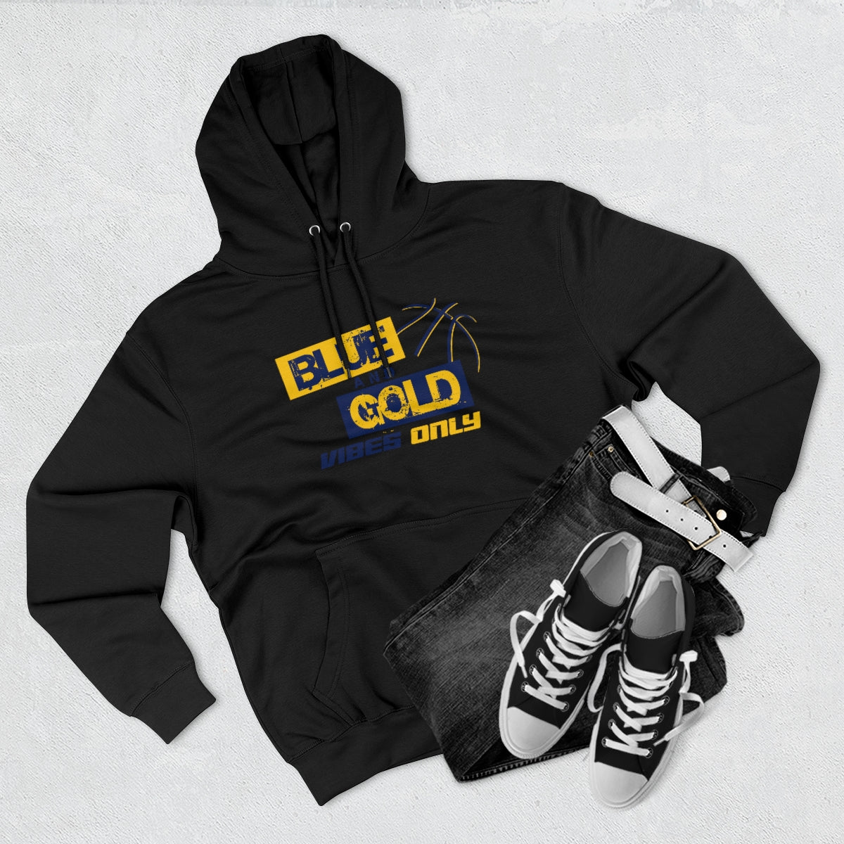 Blue & Gold Vibes Only Premium Hoodie