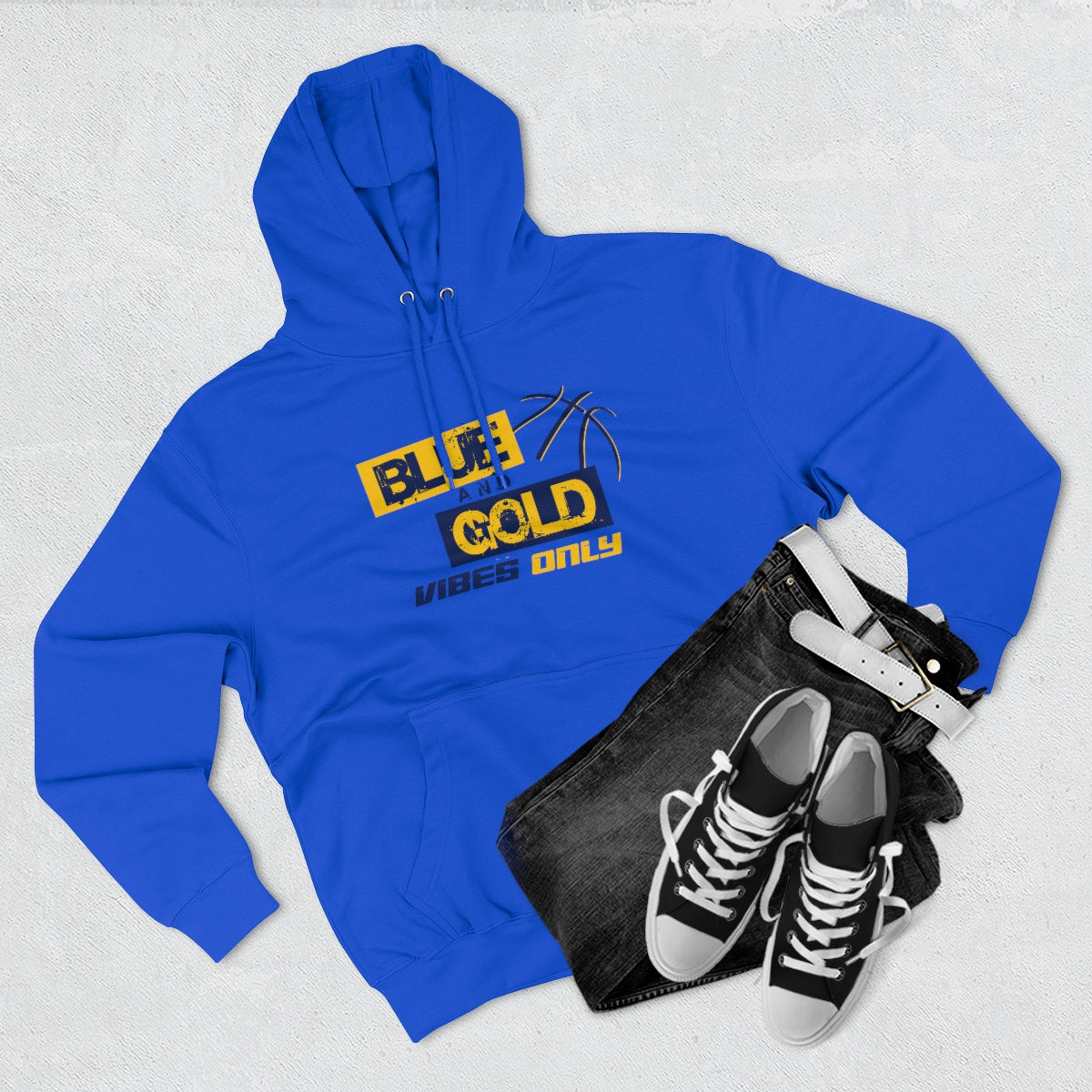 Blue & Gold Vibes Only Premium Hoodie