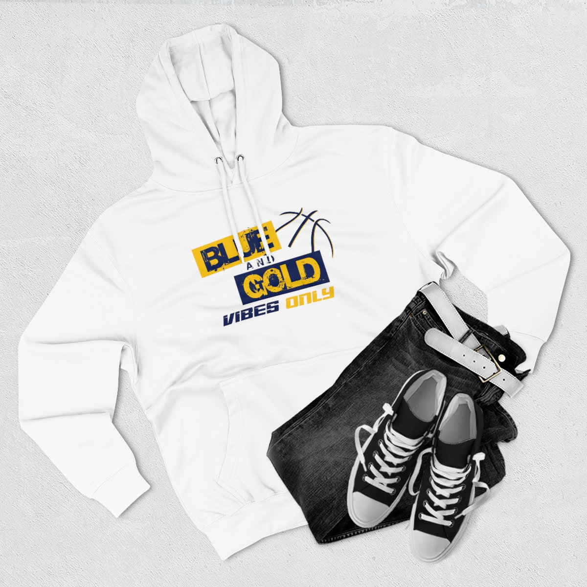 Blue & Gold Vibes Only Premium Hoodie